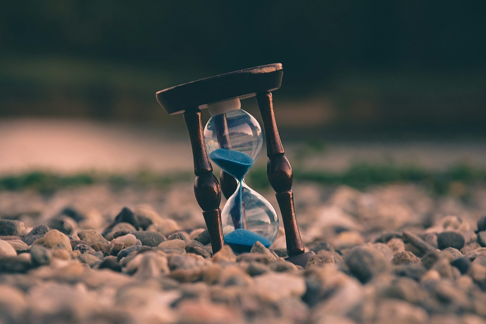 Hourglass with sand running through it, representing the multi-year time horizon of dynasty trade value